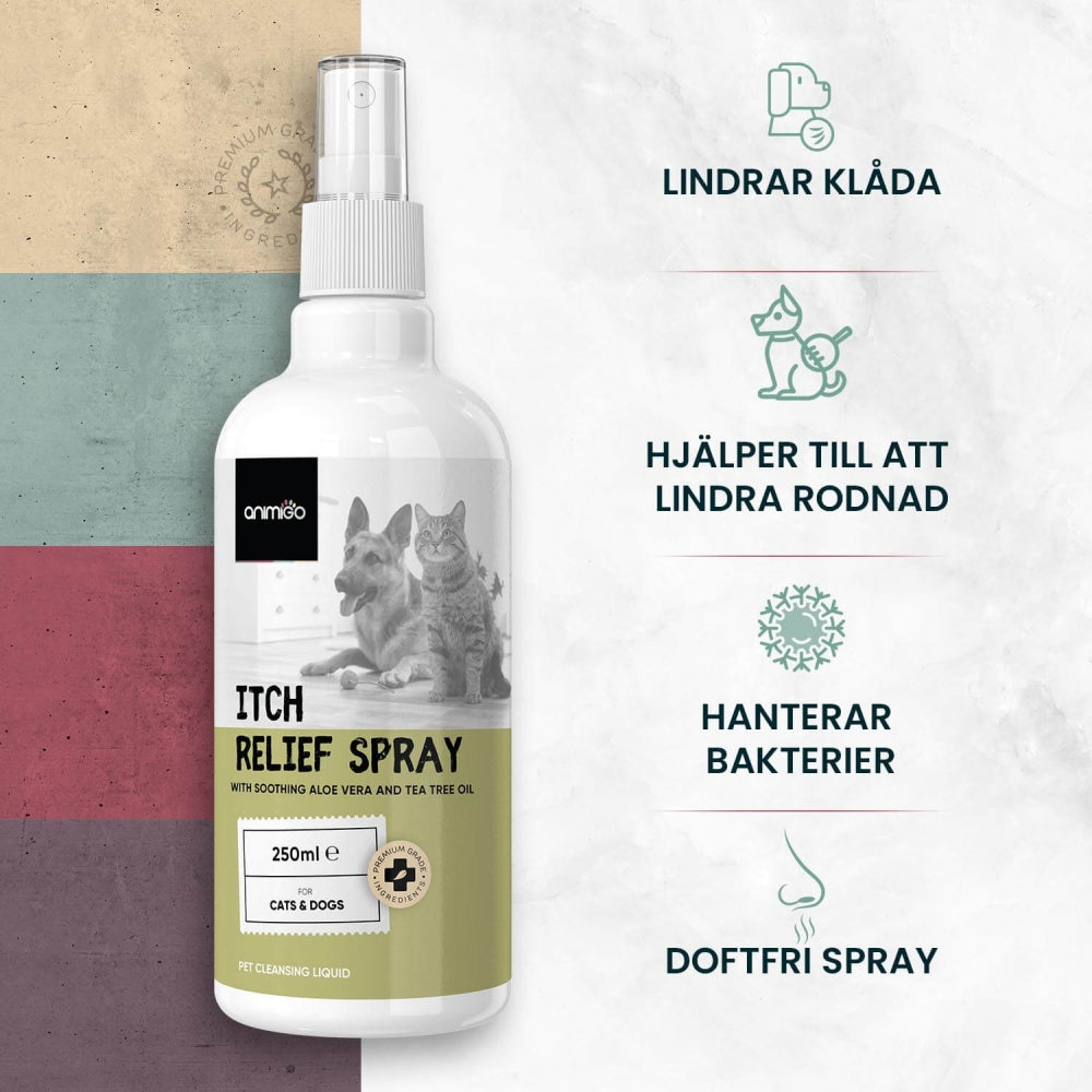 Klådstillande spray som kan hjälpa rodnad och kliande för hundar och katter
