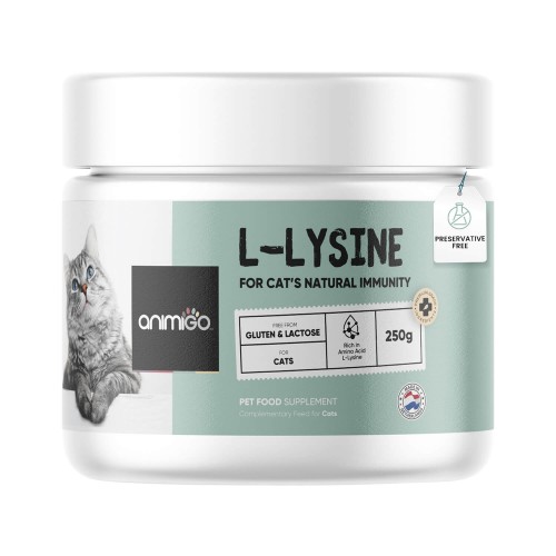 L-Lysin Pulver, 250 g - Lättare att ge katten än kapslar - Aminosyror som boostar din katts immunförsvar och välmående - Kosttillskott för katter