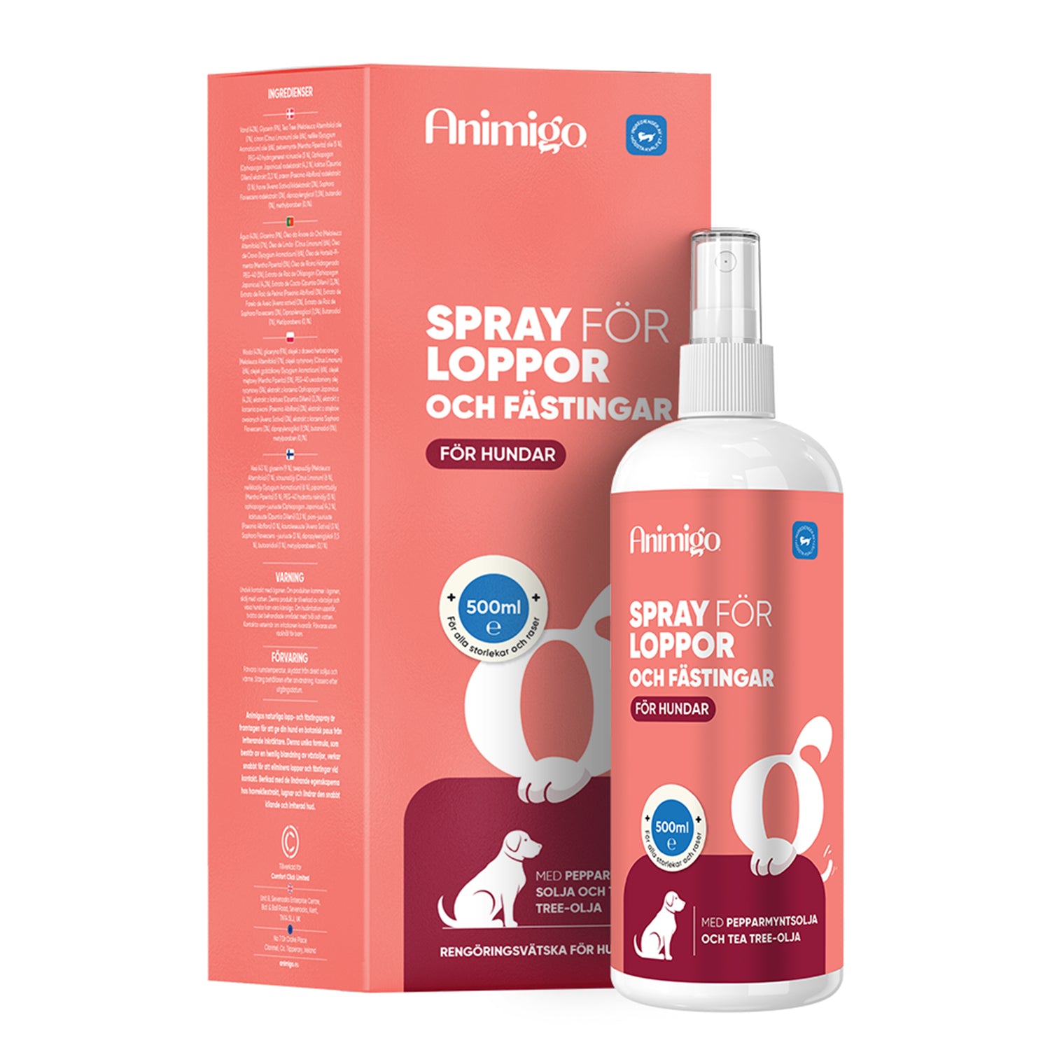 Lopp- och fästingspray för hundar 500ml