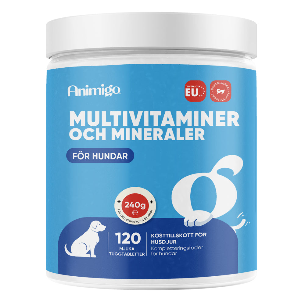 Multivitamin med mineraler för hundar 120 mjuka tuggtabletter