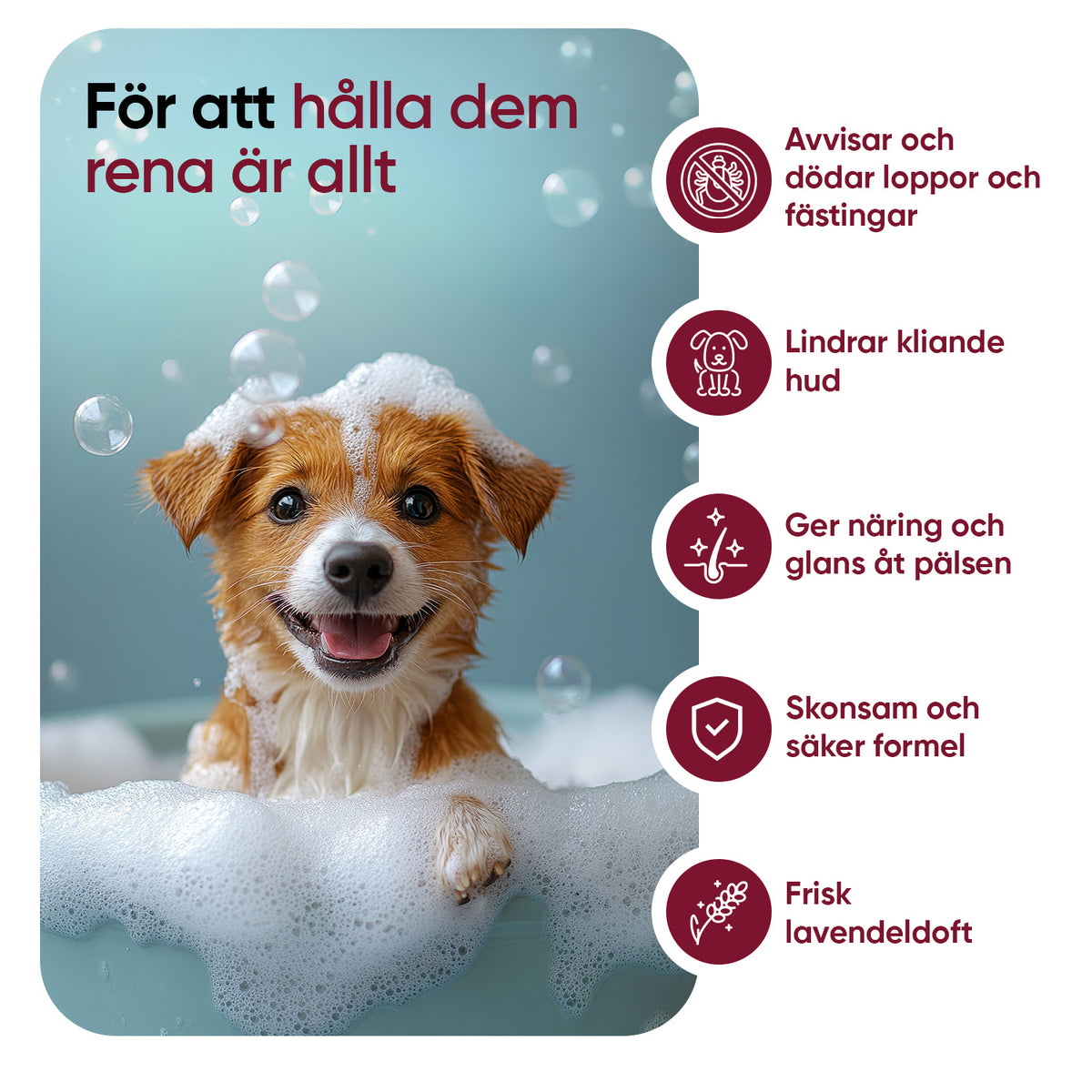 Lopp- & Fästingschampo för Hundar 500ml