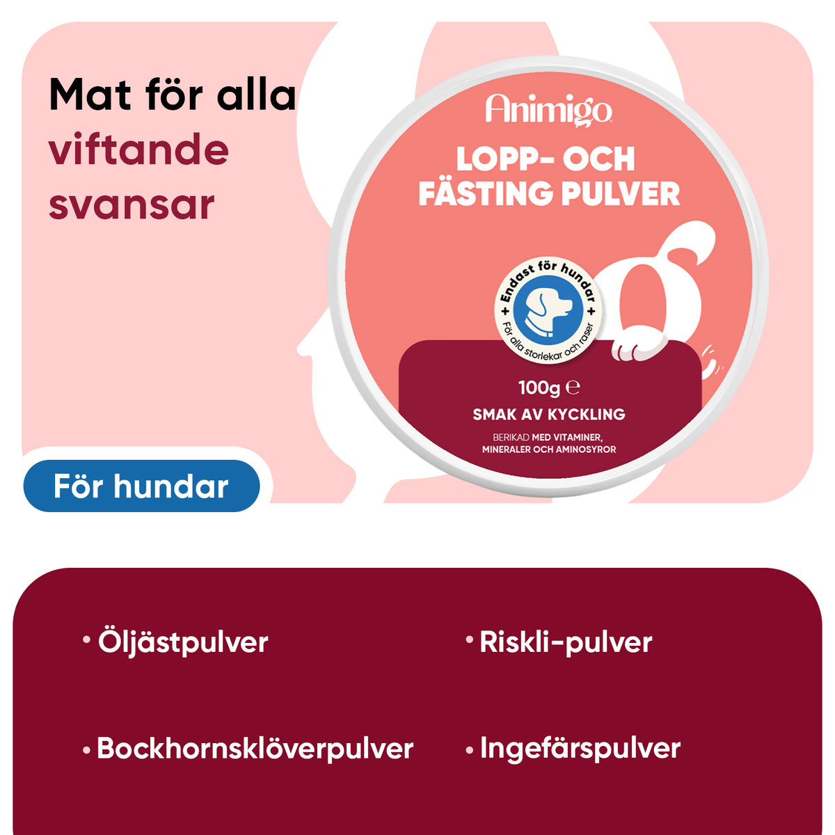 Lopp- och fästingpulver för hundar