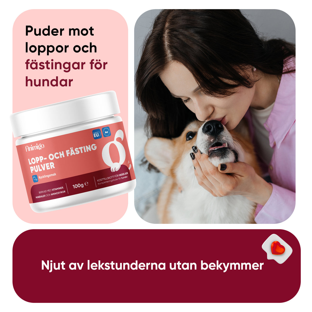 Lopp- och fästingpulver för hundar