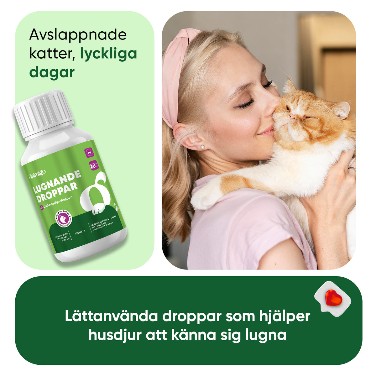 Animigo Lugnande Droppar för Katter 100 ml Droppar