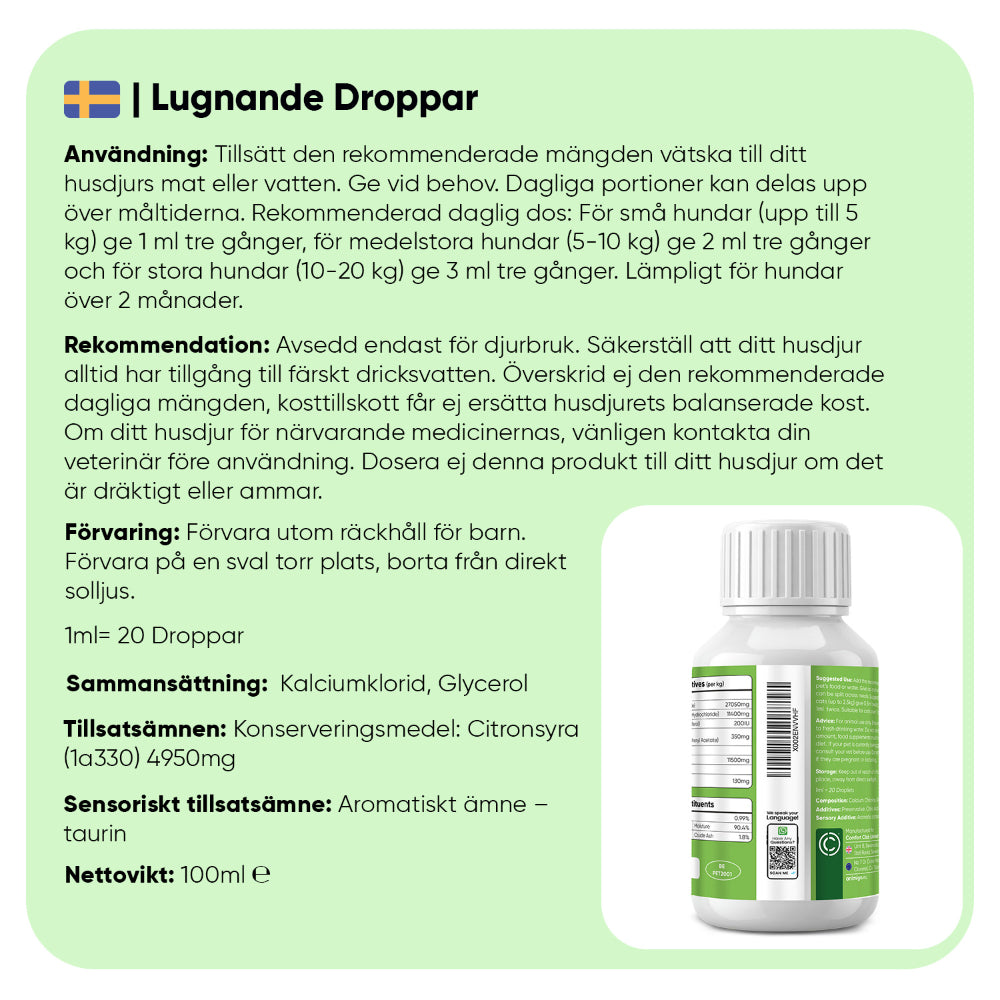 Lugnande droppar för hundar 100ml