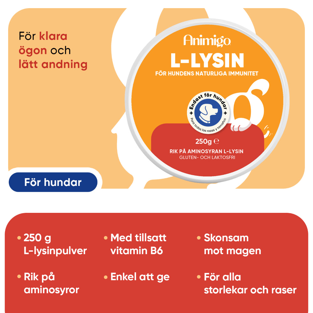 L-lysinpulver för hundar 250 g