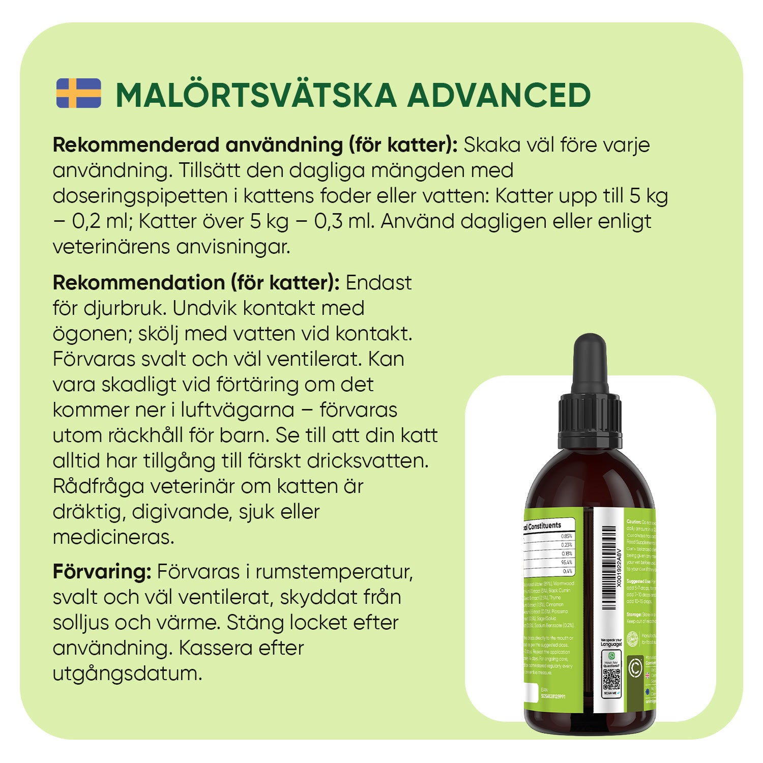 Malört Advanced för Katter 120ml Vätska