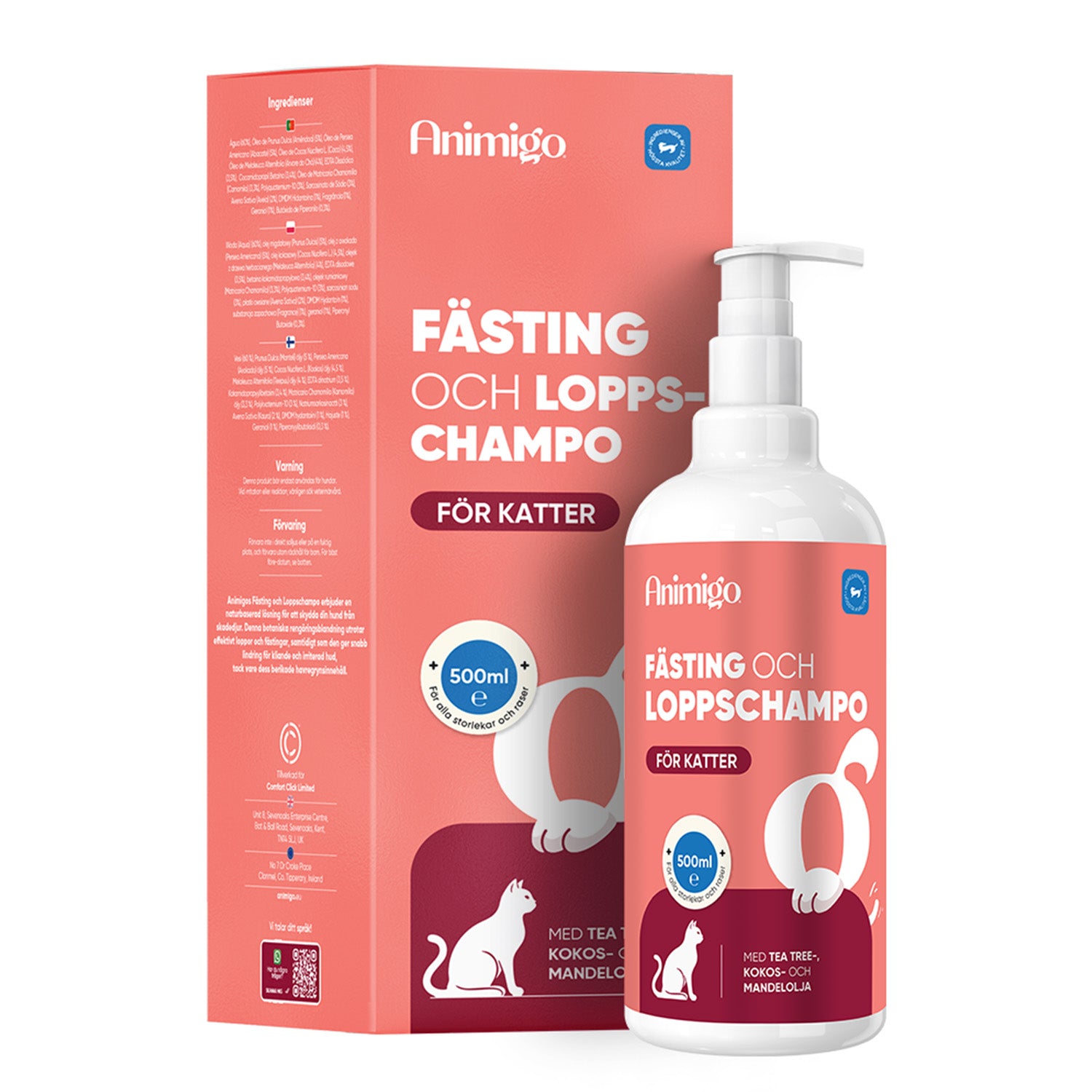 Lopps- och fästingschampo för katter 500 ml