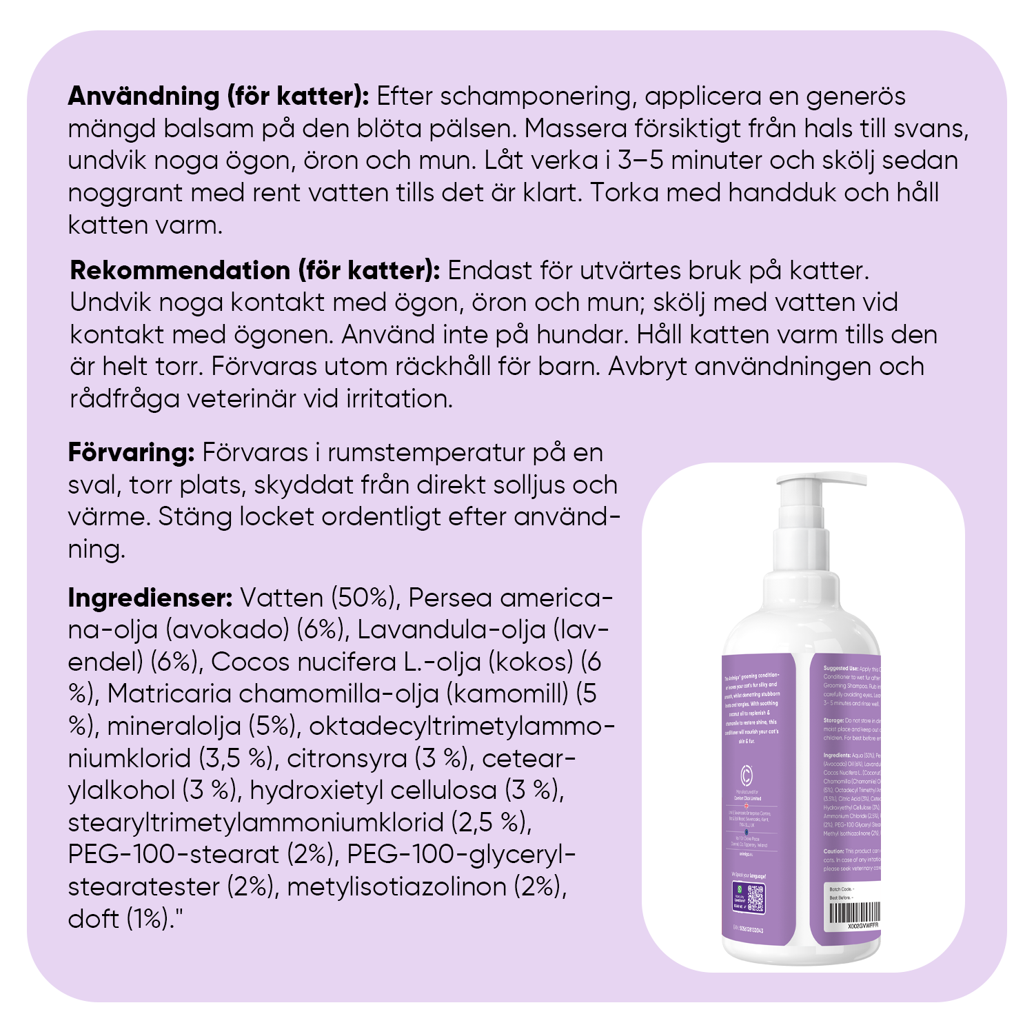 Vårdsbalsam för Katter 500ml