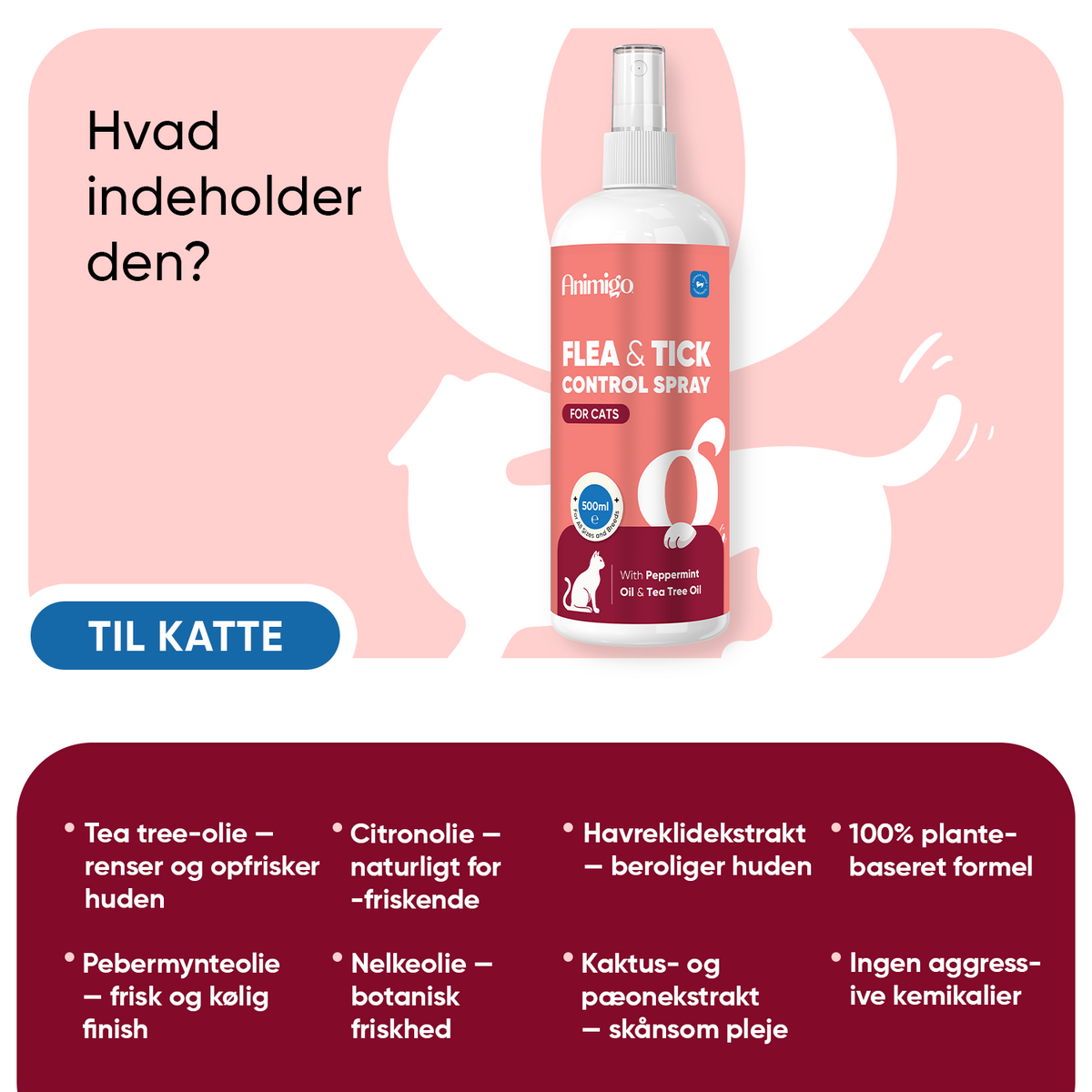 Lopp- och fästingspray för katter 500ml