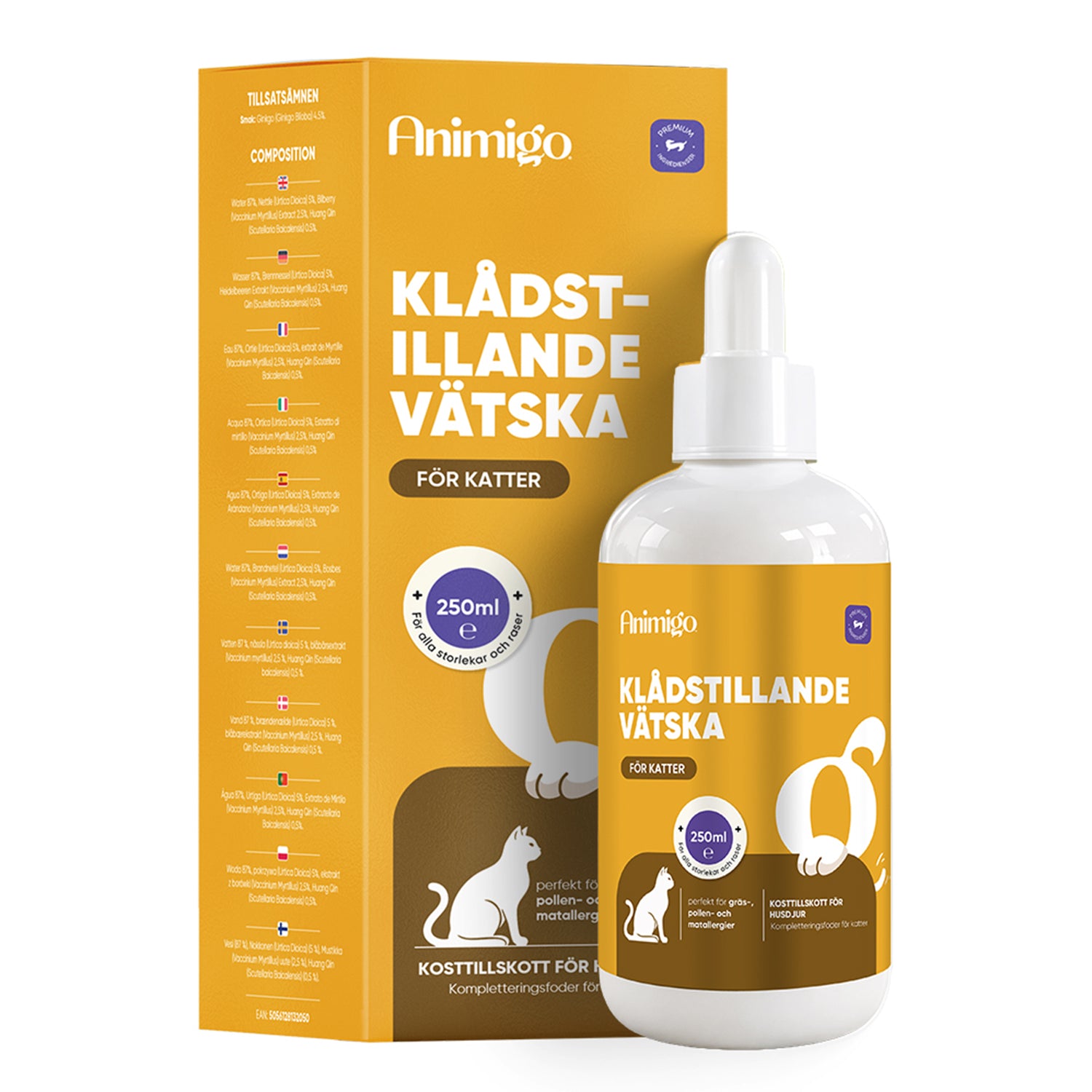 Klådalindring för katter 250 ml flytande