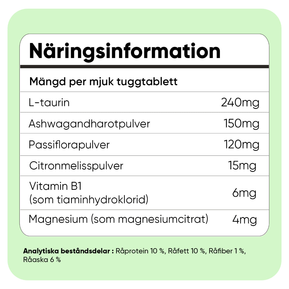 Lugnande tuggtabletter för hundar
