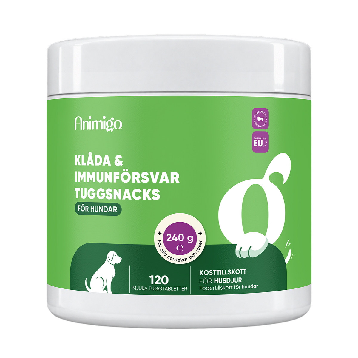 Klåda och immunitet för hundar 120 mjuka godisbitar