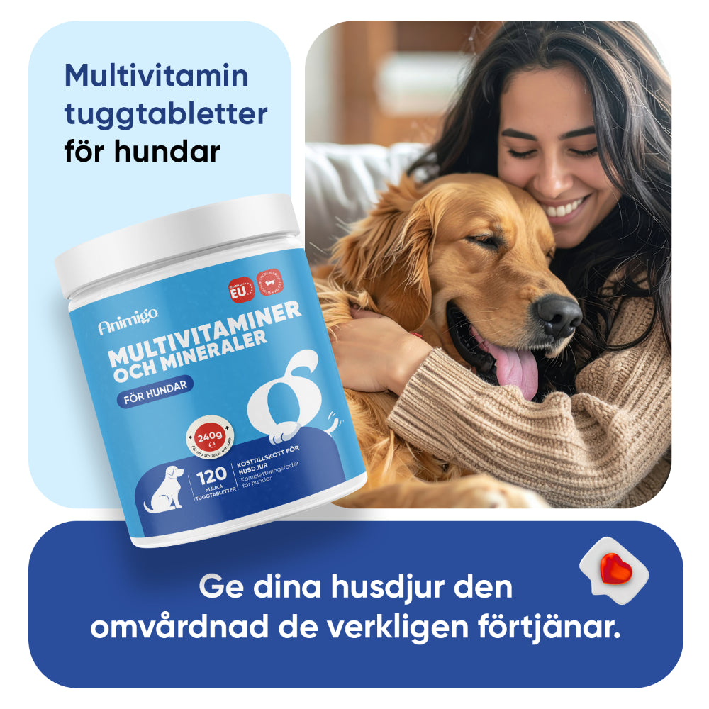 Multivitamin med mineraler för hundar 120 mjuka tuggtabletter